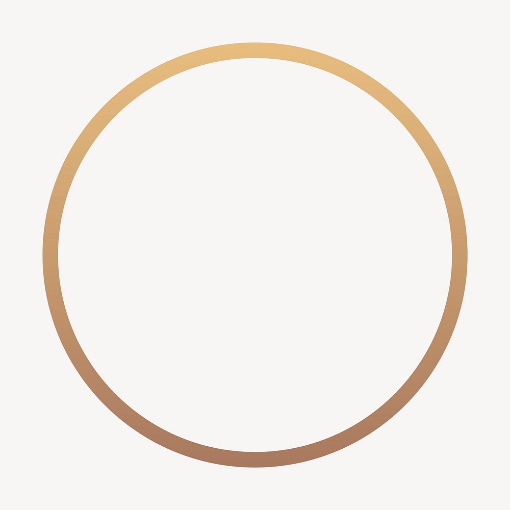 Gold frame collage element, circle design vector