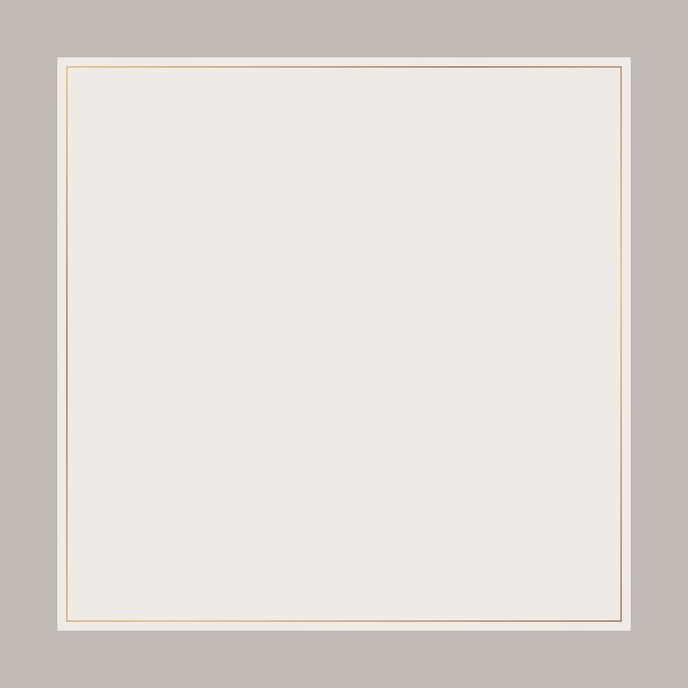 Square frame collage element, beige design vector