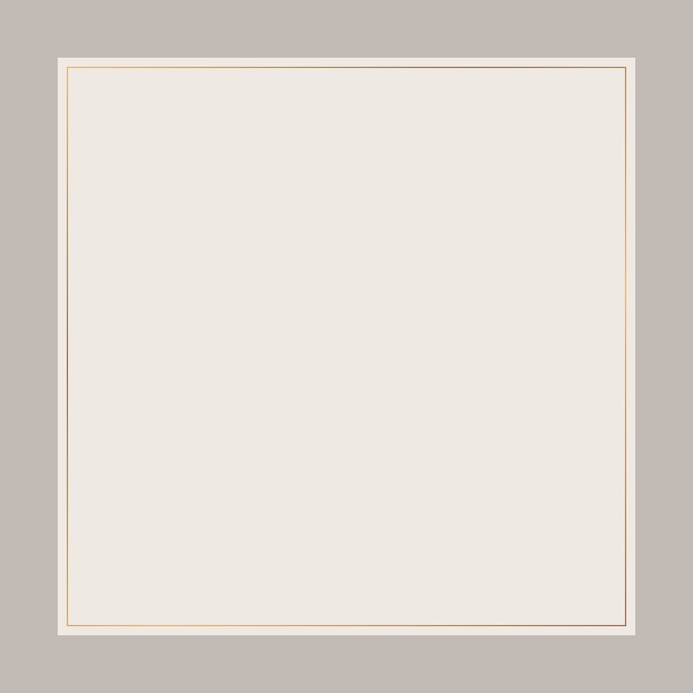 Square frame collage element, beige design psd