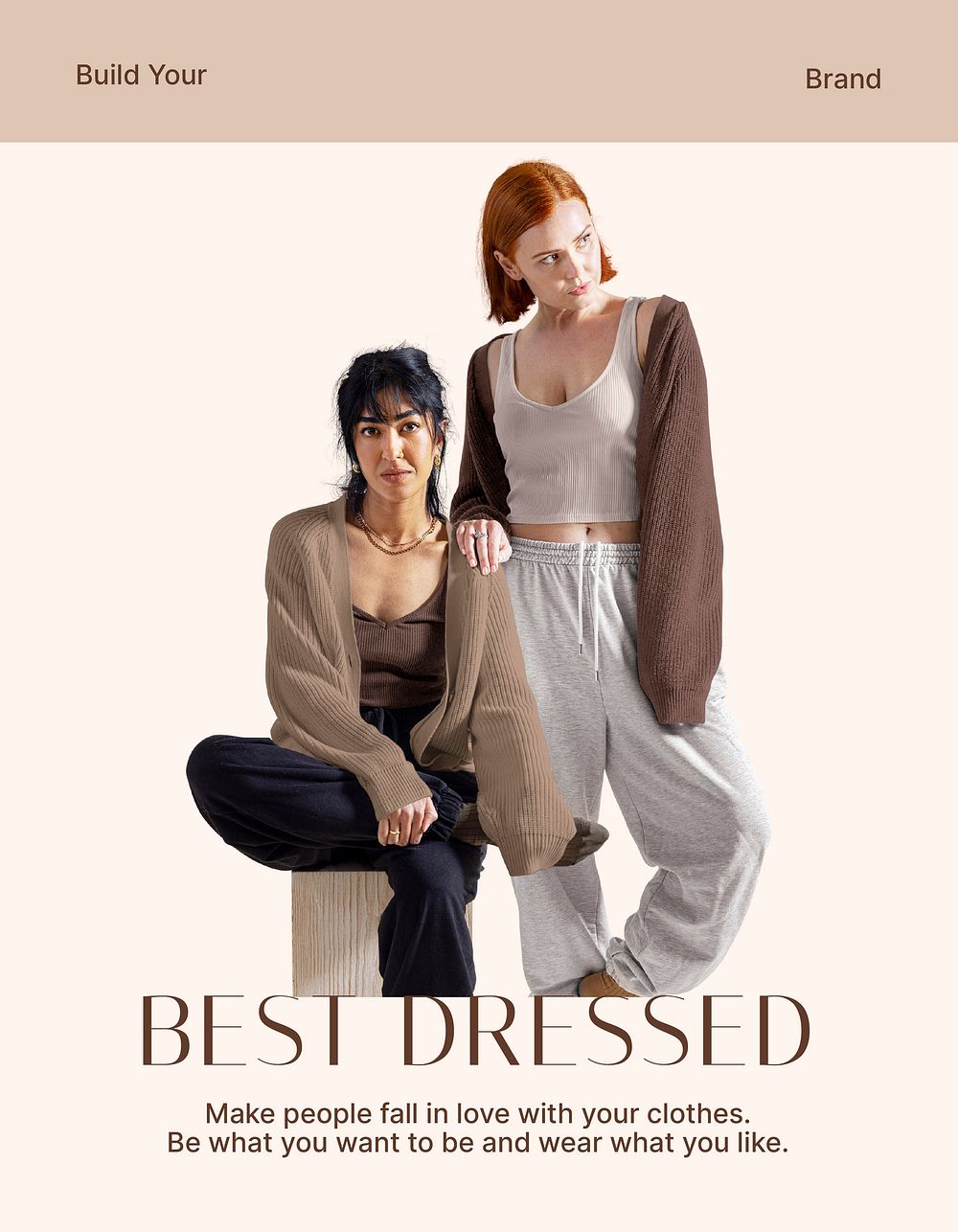 Women's loungewear flyer editable template, fashion ad vector