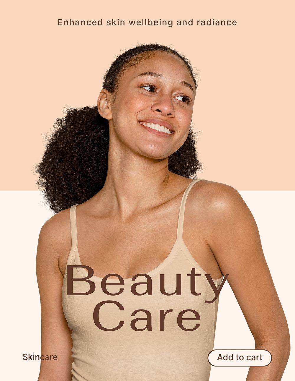 Beauty care flyer editable template, minimal skincare ad psd