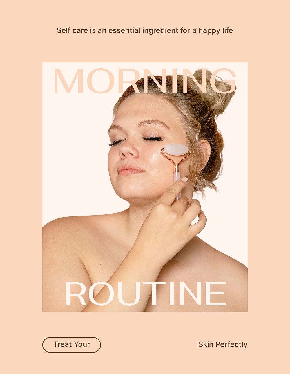 Morning routine flyer editable template, beauty care psd