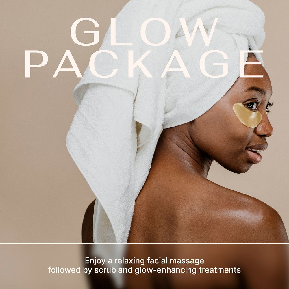Spa package Instagram post template, beauty advertisement vector