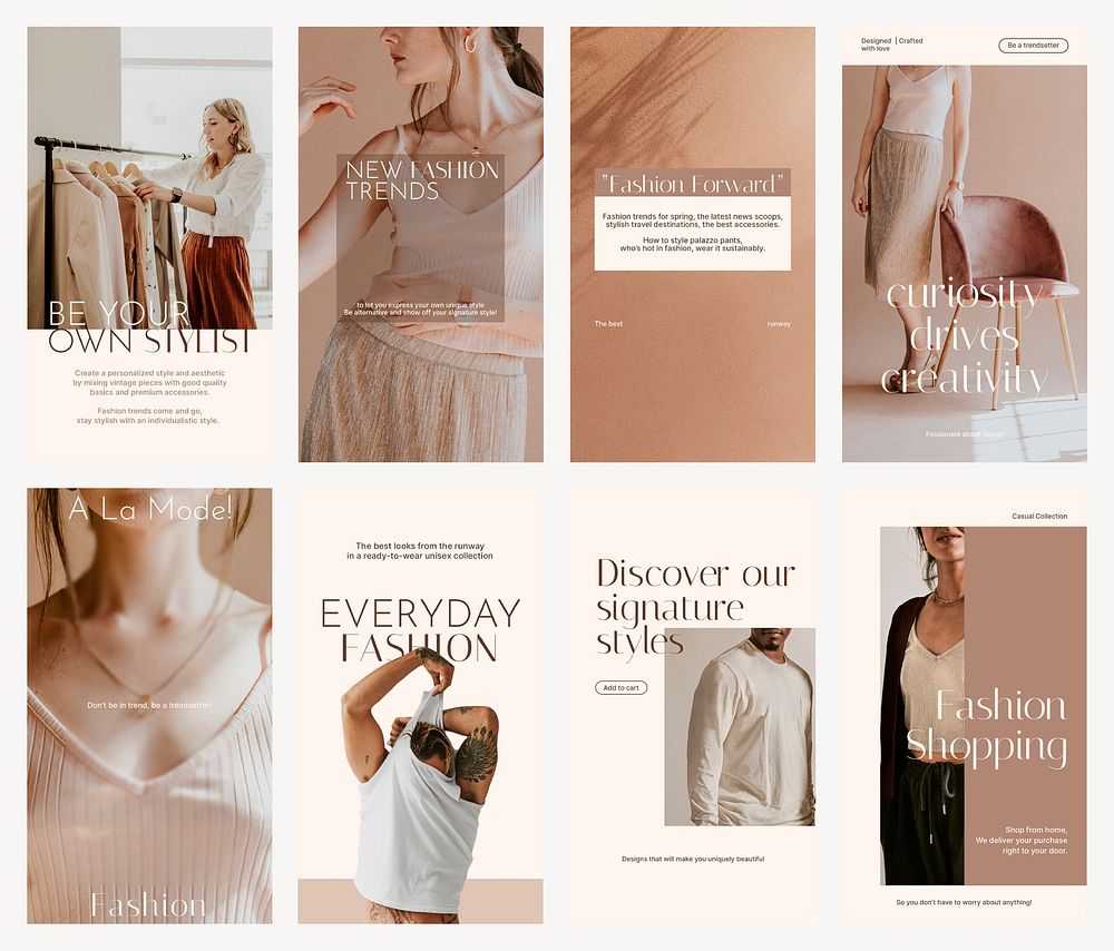 Fashion aesthetic Instagram story template, casual apparel set psd