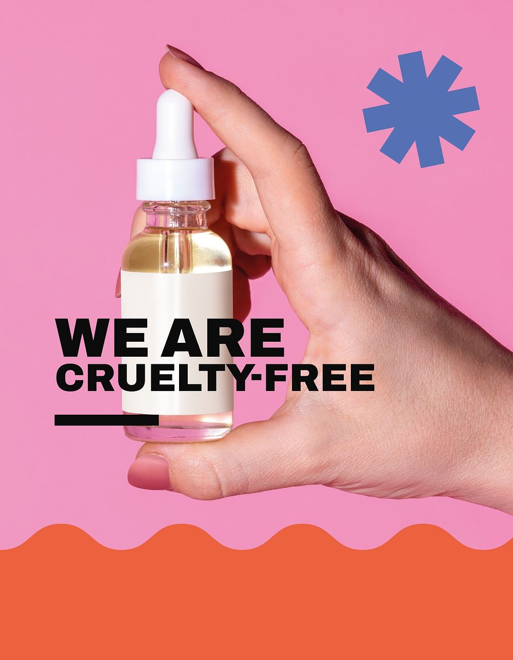 Cruelty-free skincare flyer editable template, business ad psd