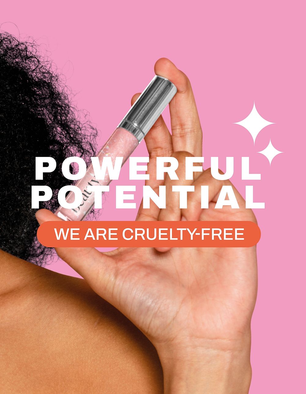 Cruelty-free makeup flyer editable template, business ad psd