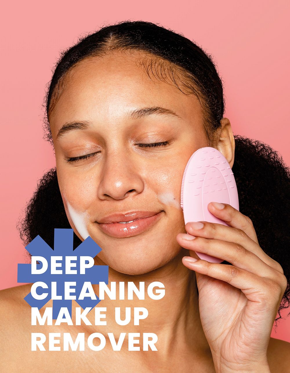 Deep cleansing flyer editable template, beauty ad psd