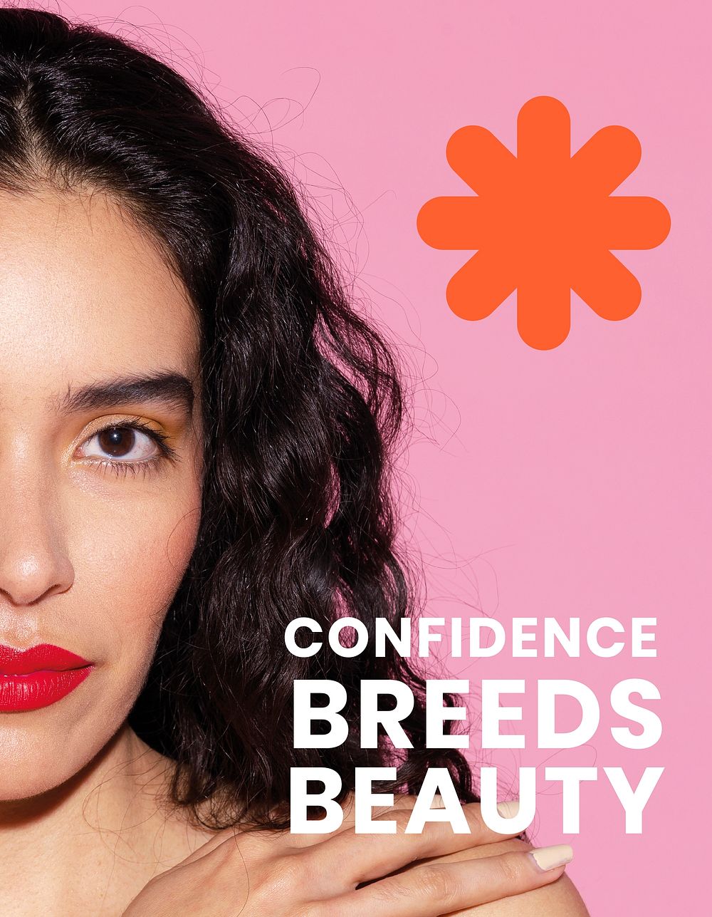 Confidence breeds beauty flyer template vector