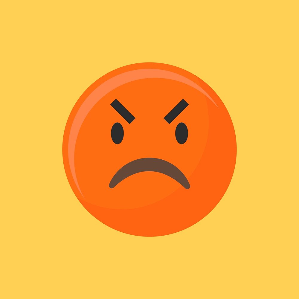 Angry face emoticon symbol illustration