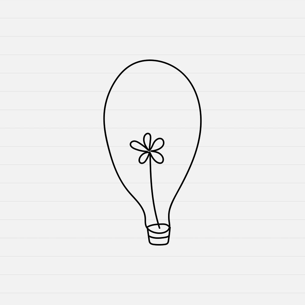 Doodle light bulb in minimal style