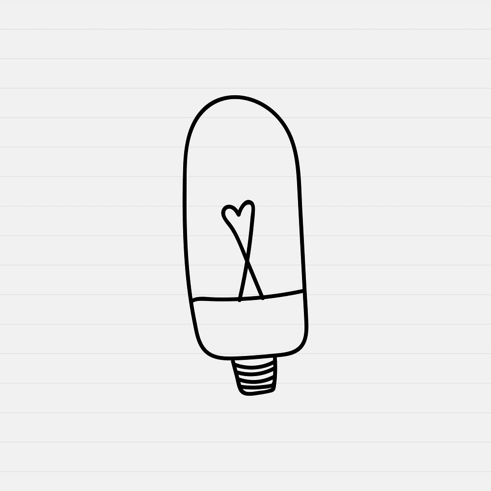 Doodle light bulb vector in minimal style