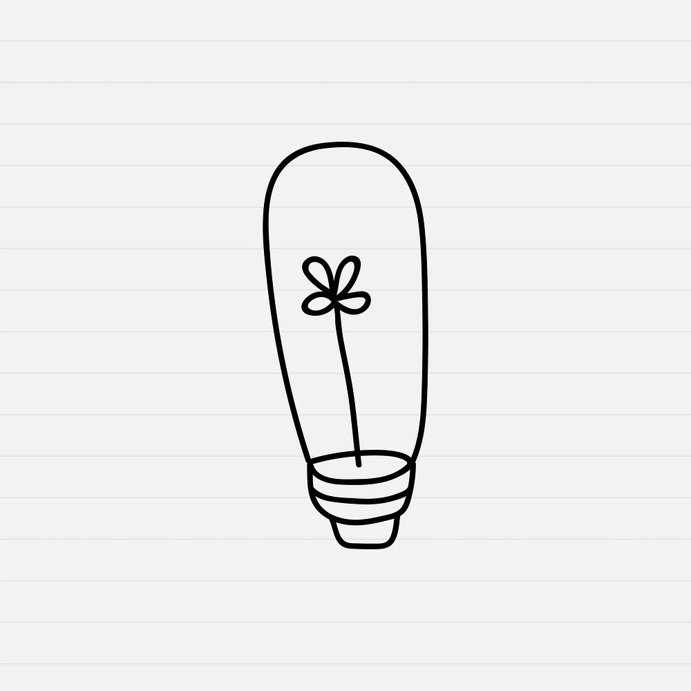 Doodle light bulb  in minimal style