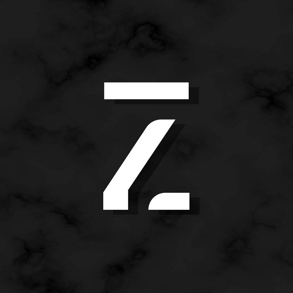 Capital letter Z modern typography vector