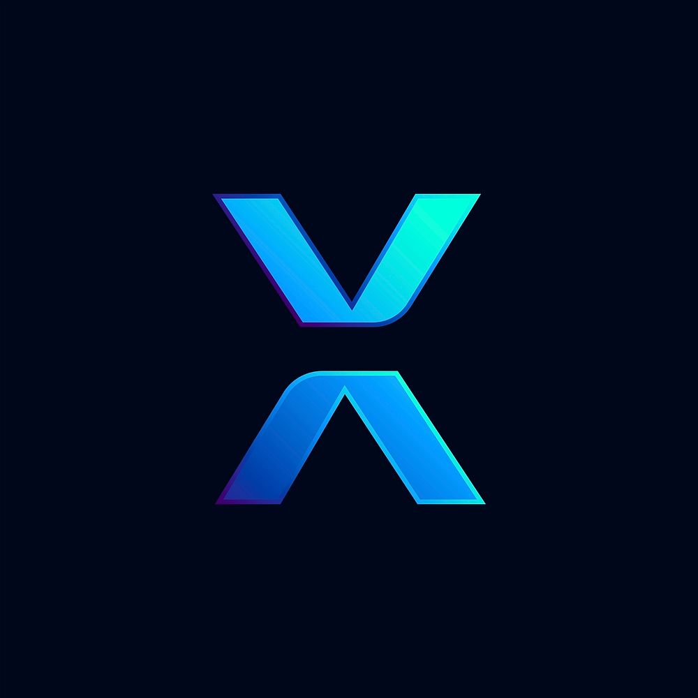 Capital letter X vibrant typography vector
