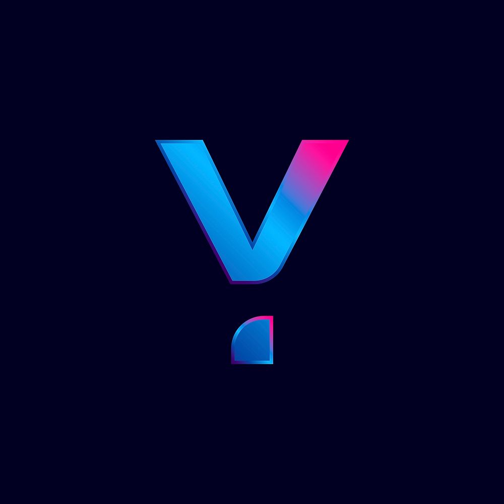 Capital letter Y vibrant typography vector