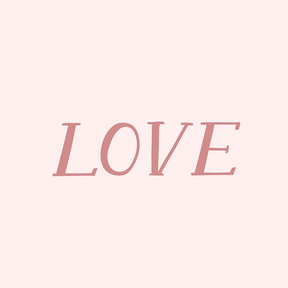 Love typography on a pink background vector