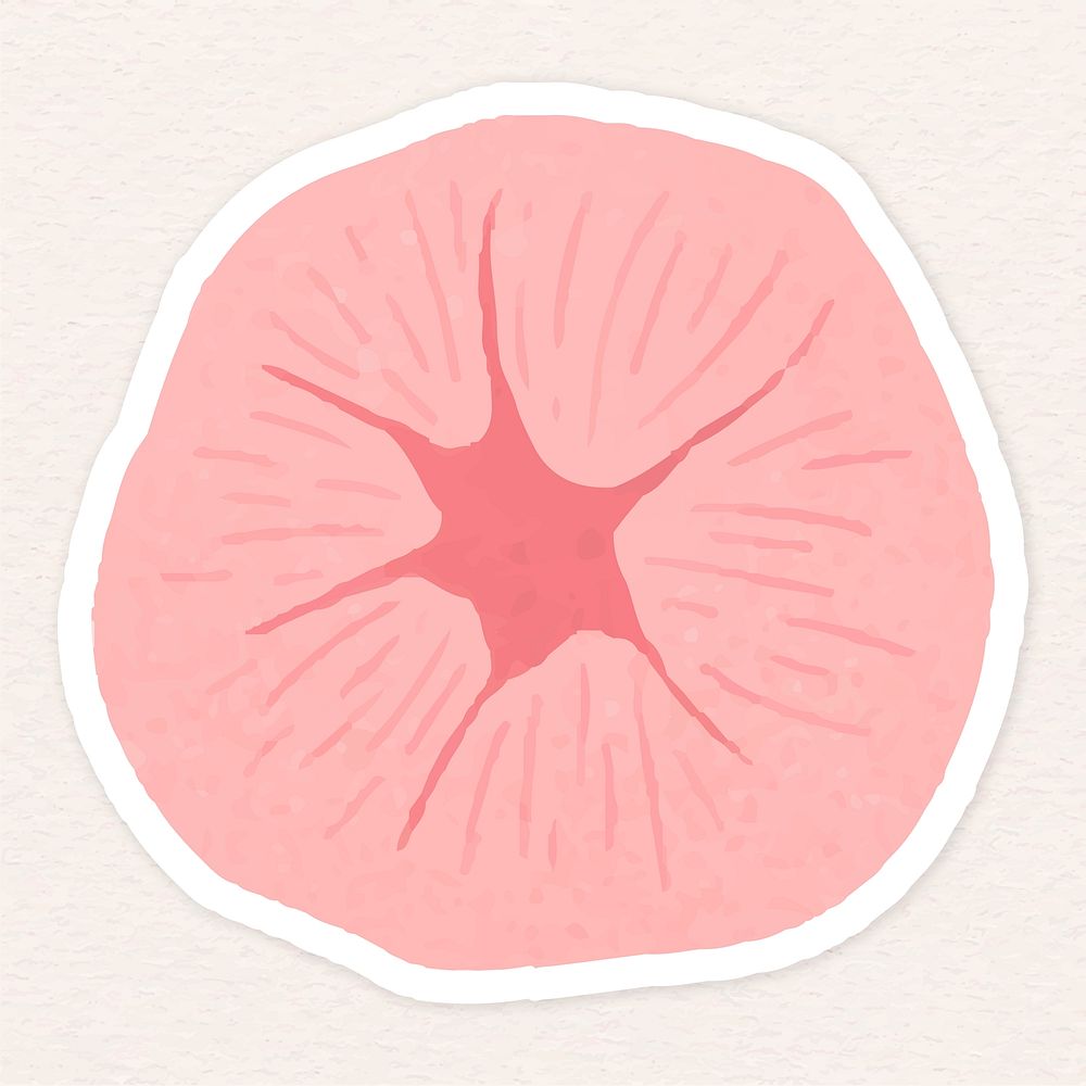Pink morning flower sticker illustration