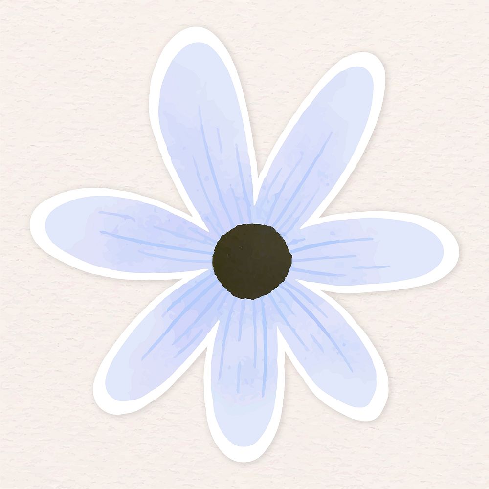 Pale purple flower sticker illustration