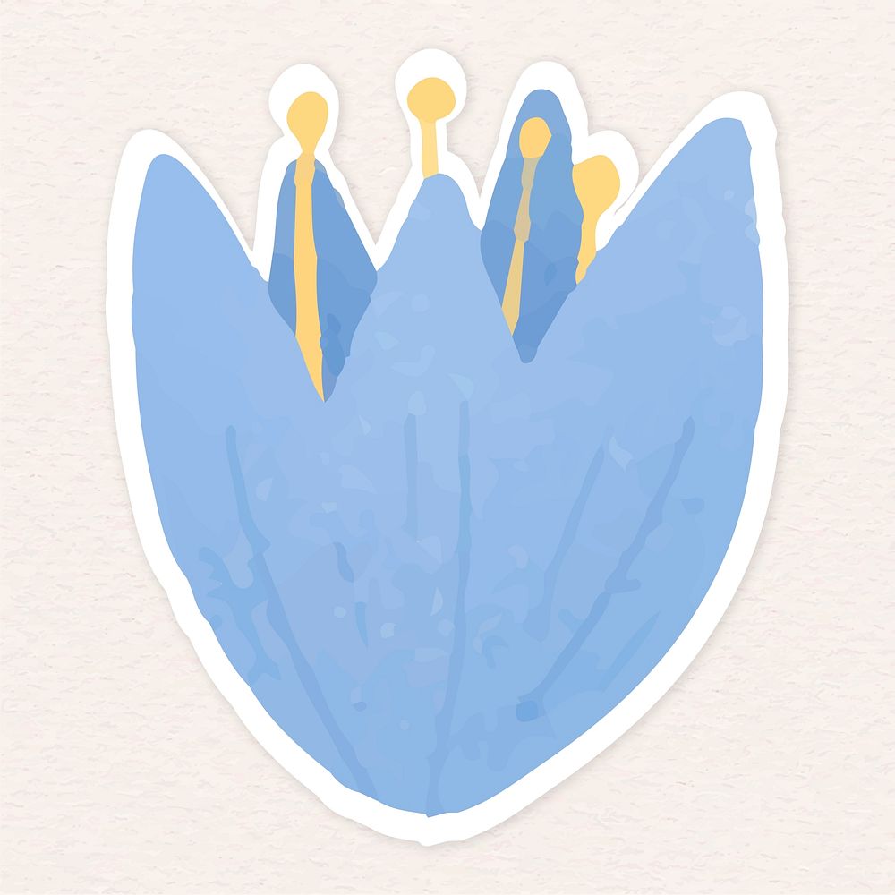 Blue flower sticker illustration