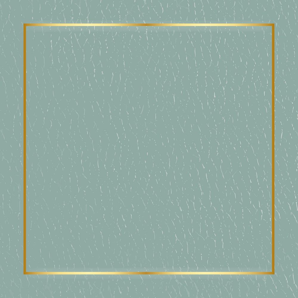 Gold frame on green leather background vector