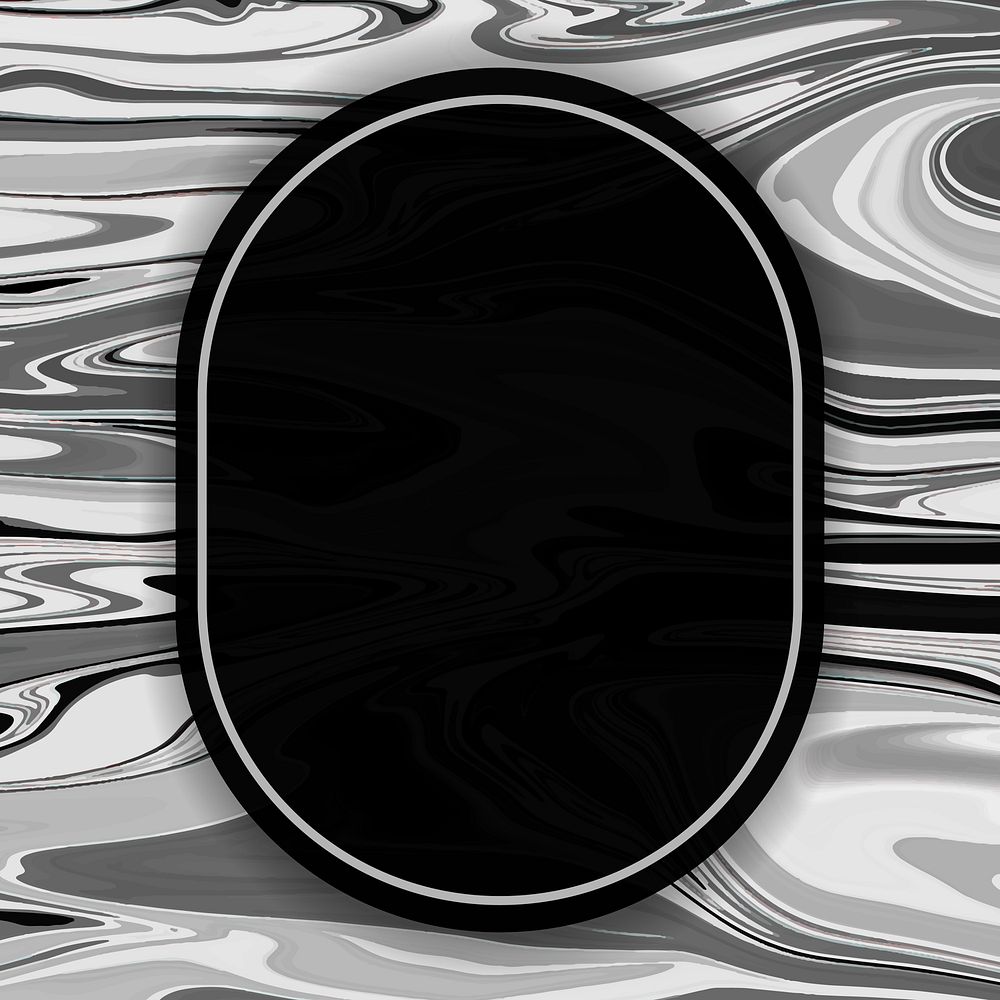 Black oval frame social ads template vector