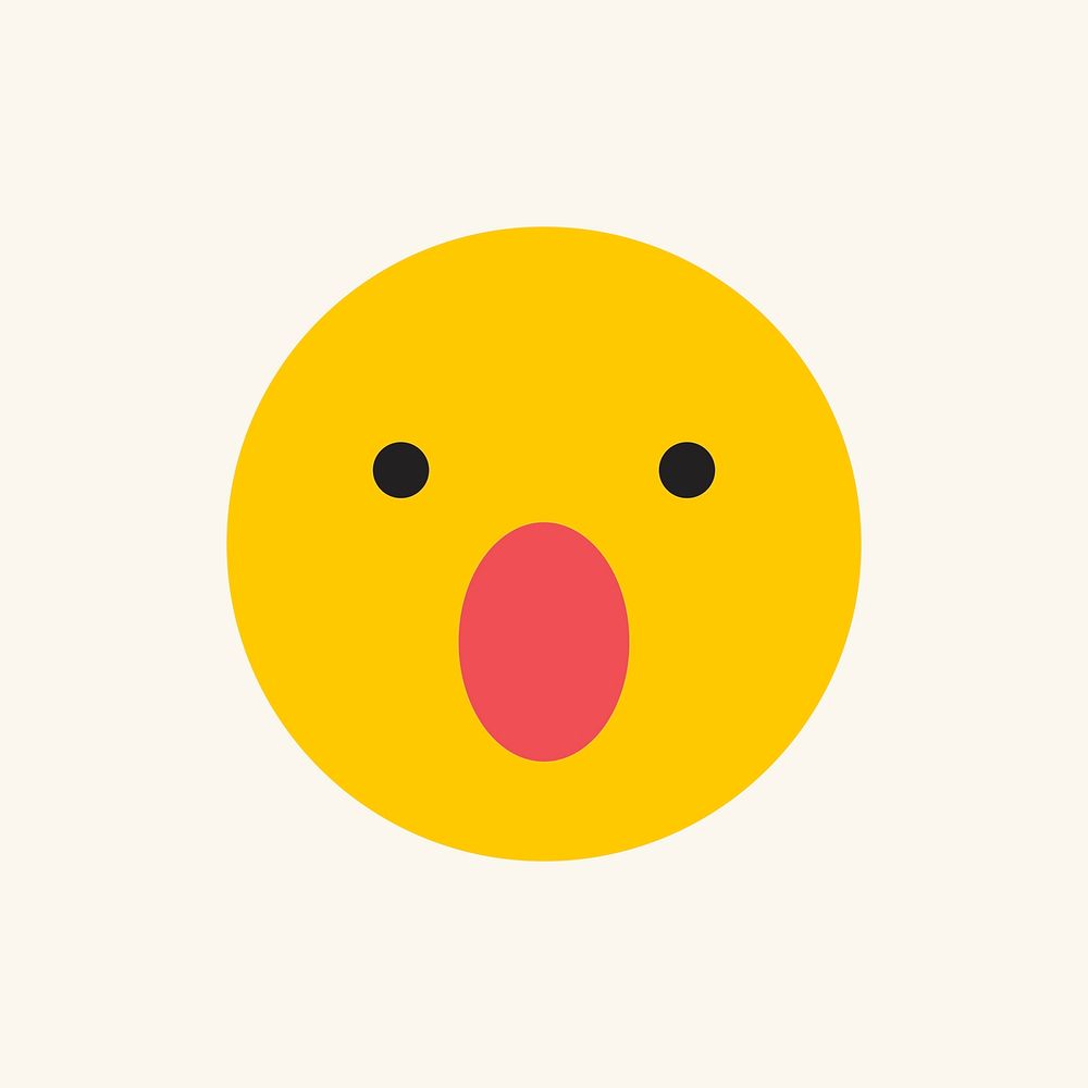 Surprised face emoji icon illustration