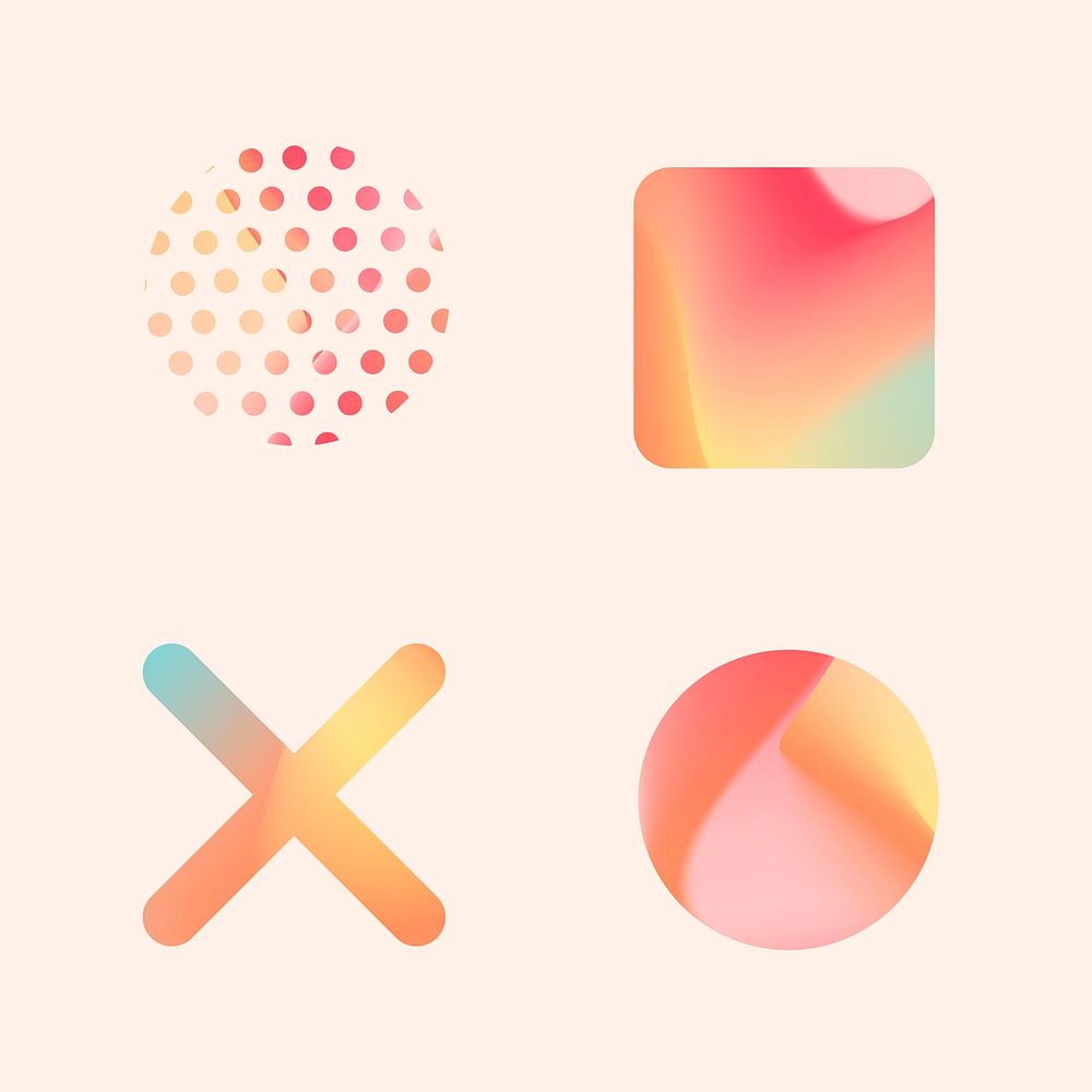 Colorful gradient element collection