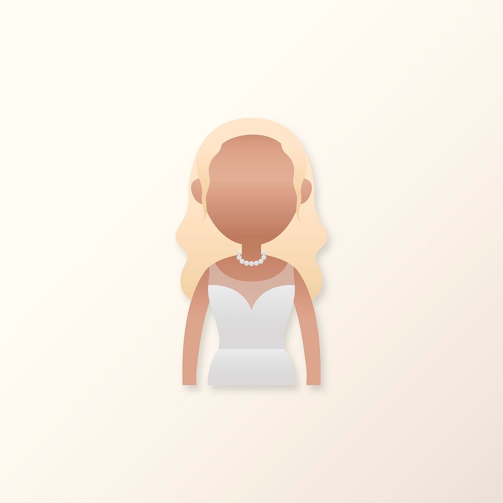 Woman in evening dress avatar illustration