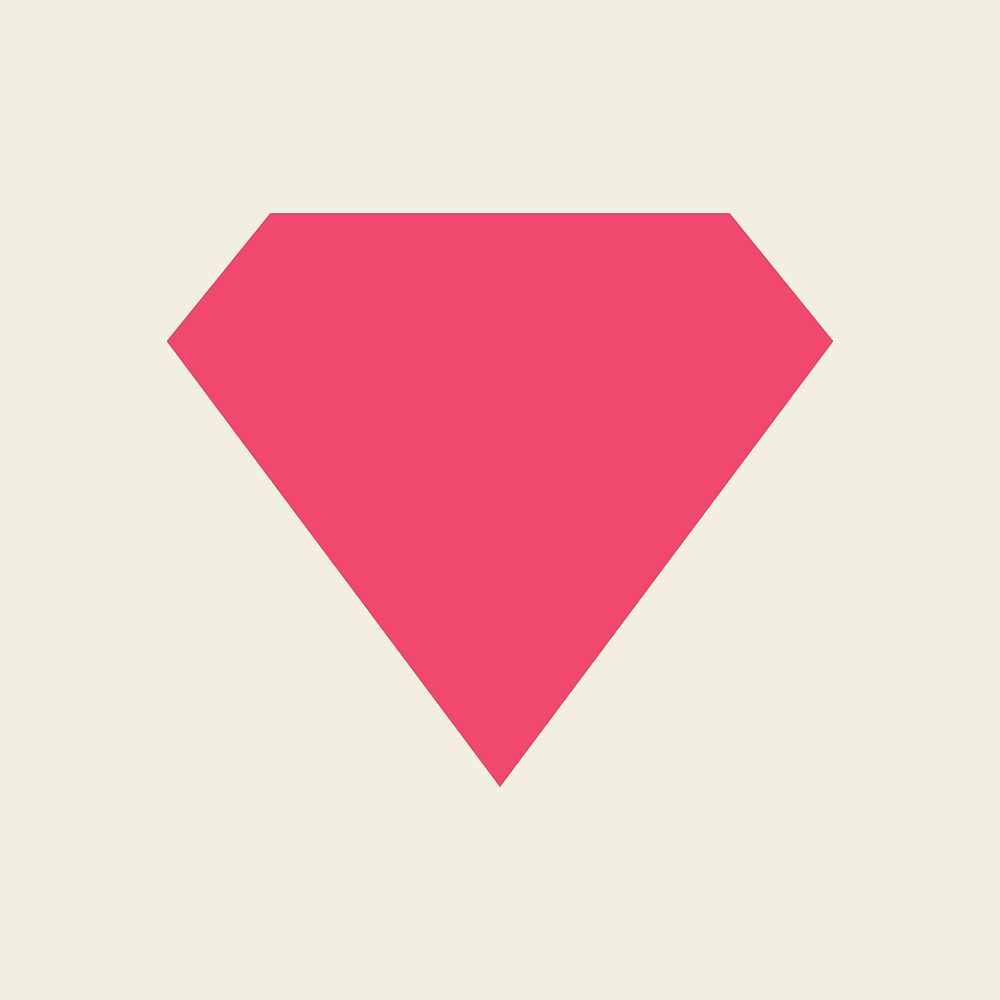 Pink diamond geometric shape vector