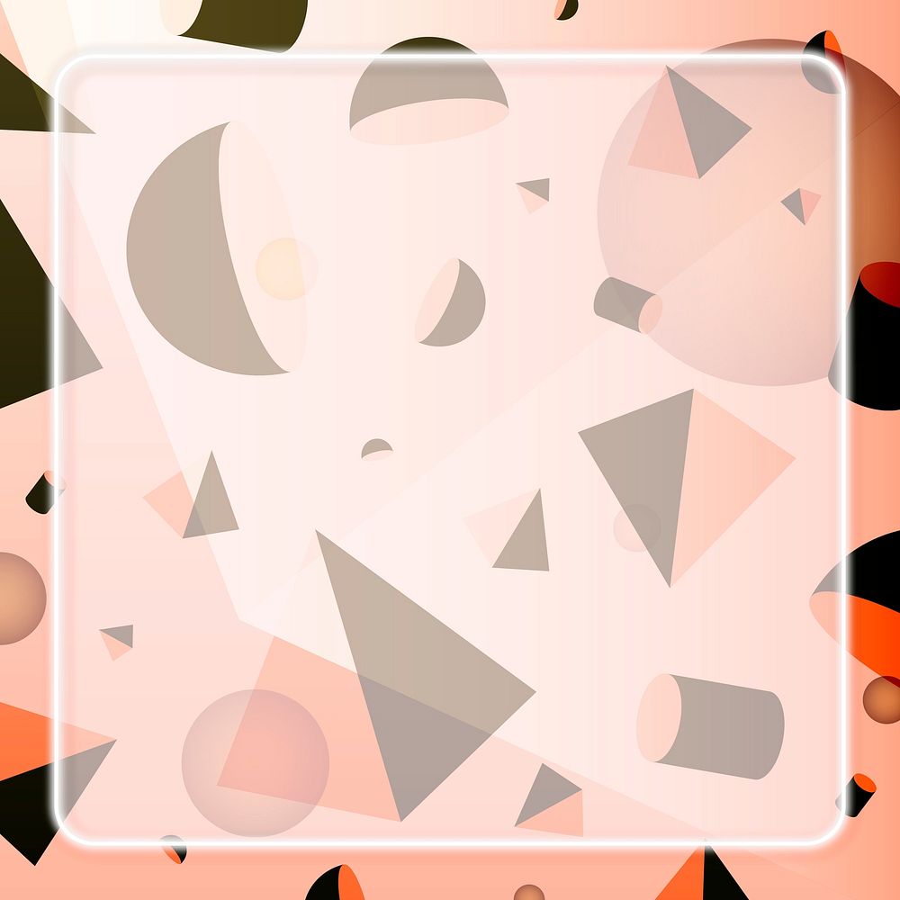 Frame on a pink geomtrical pattern vector