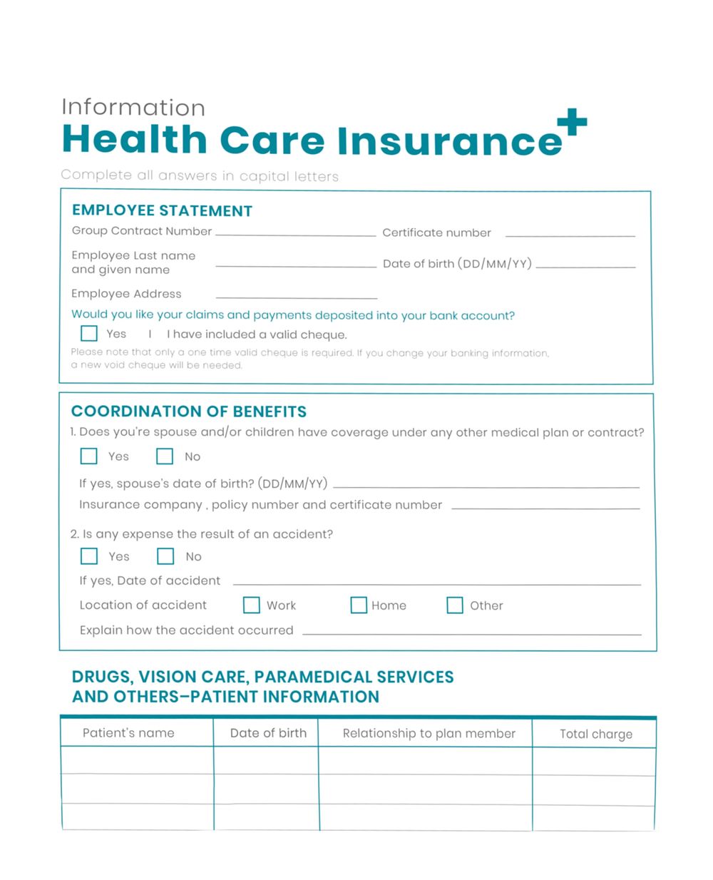 Health care insurance background