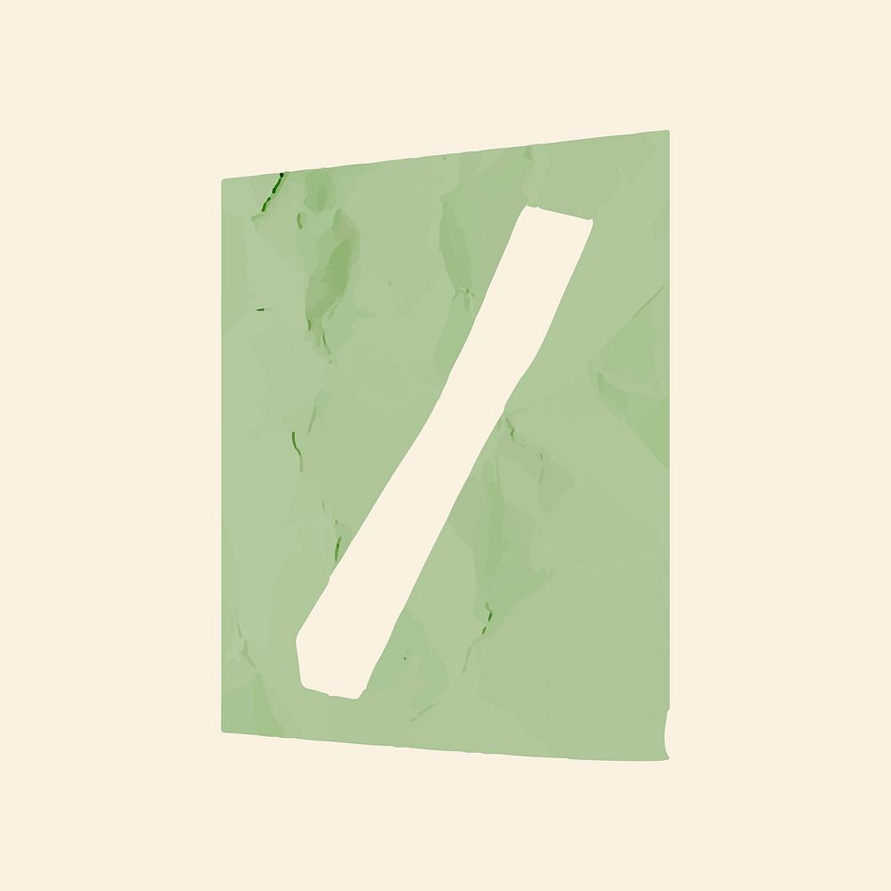 Green slash symbol paper cut vector