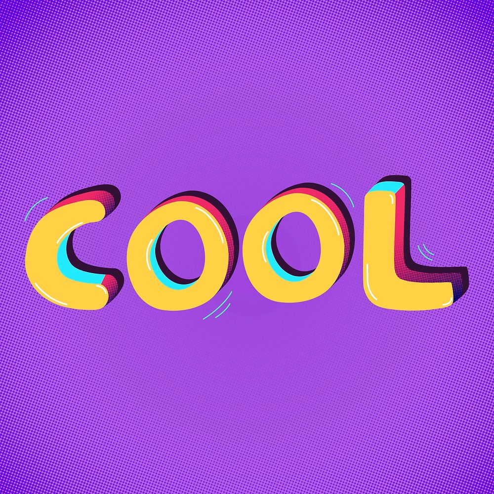 Cool funky text word typography vector