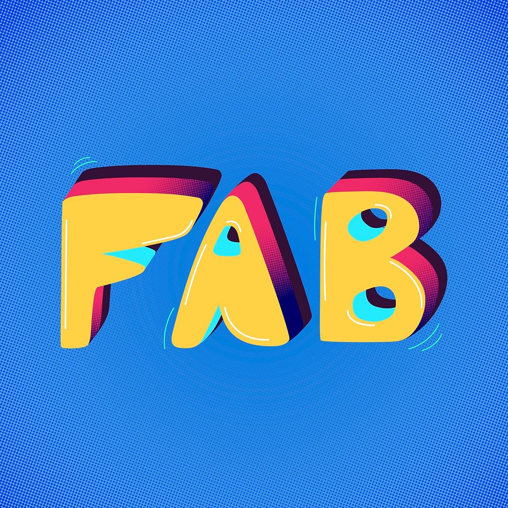 Fab funky text slang typography vector