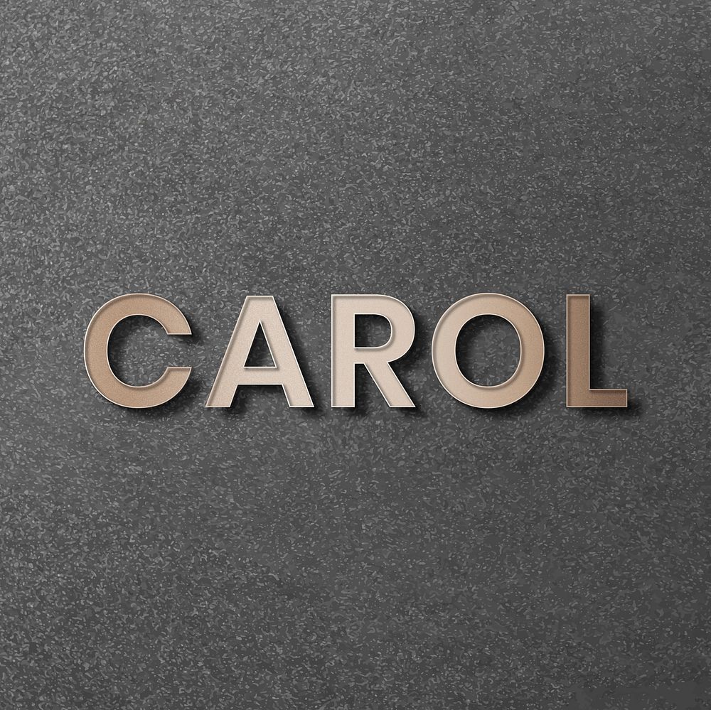 Carol typography in gold design element vector