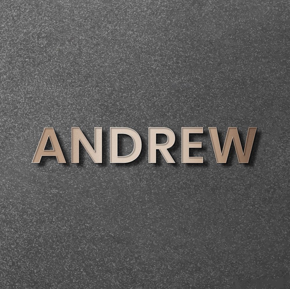 Andrew typography in gold design element vector