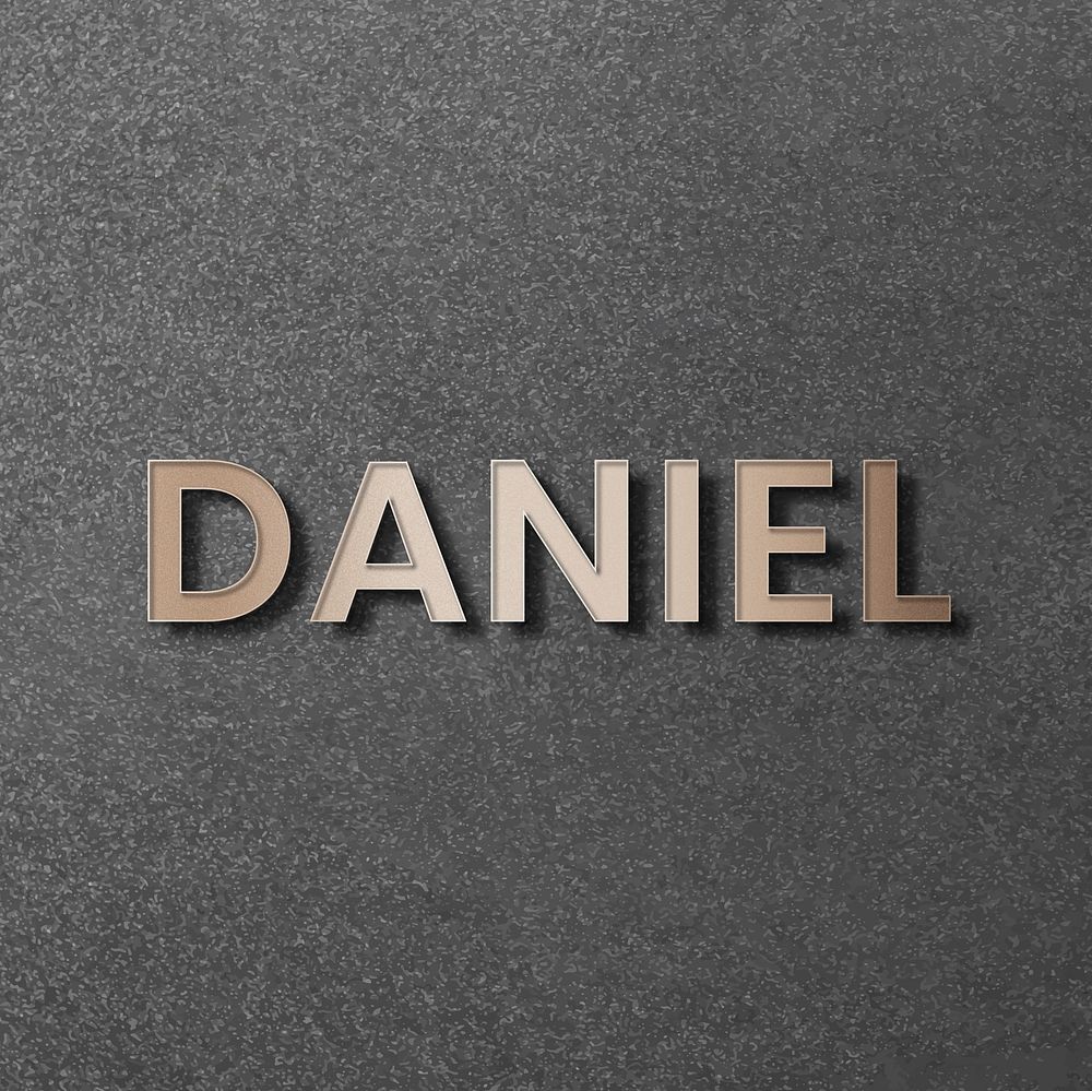 Daniel typography in gold design element vector