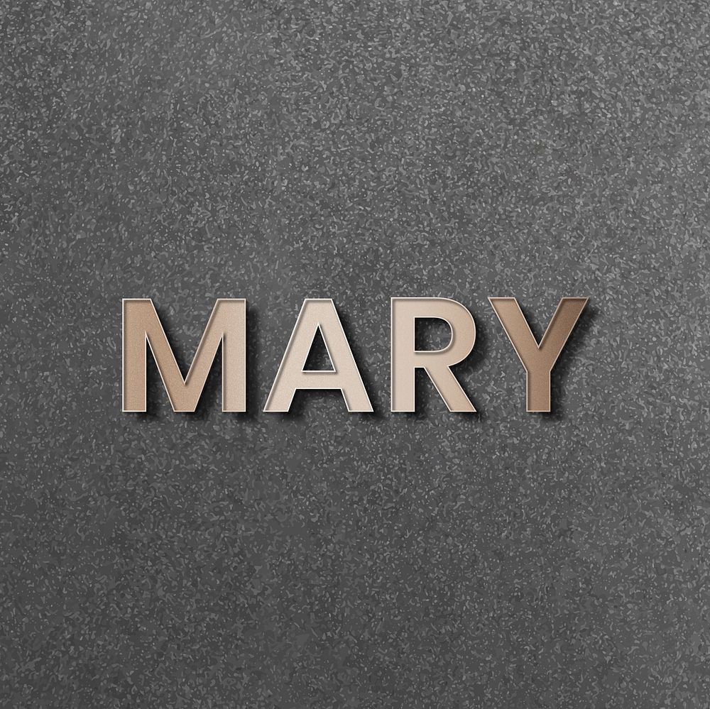 Mary typography in gold design element vector