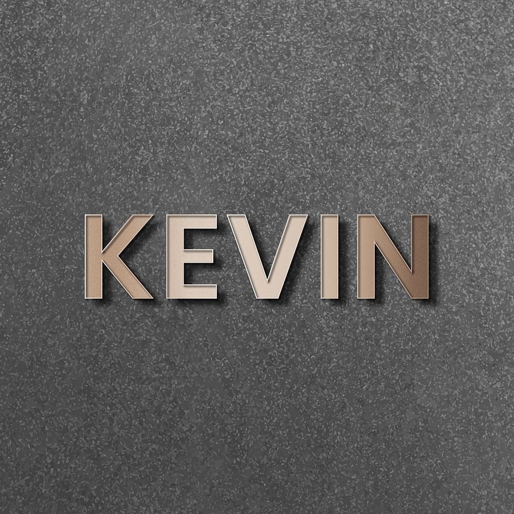 Kevin typography in gold design element vector