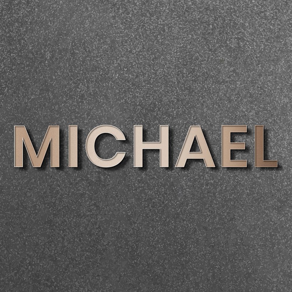 Michael typography in gold design element vector