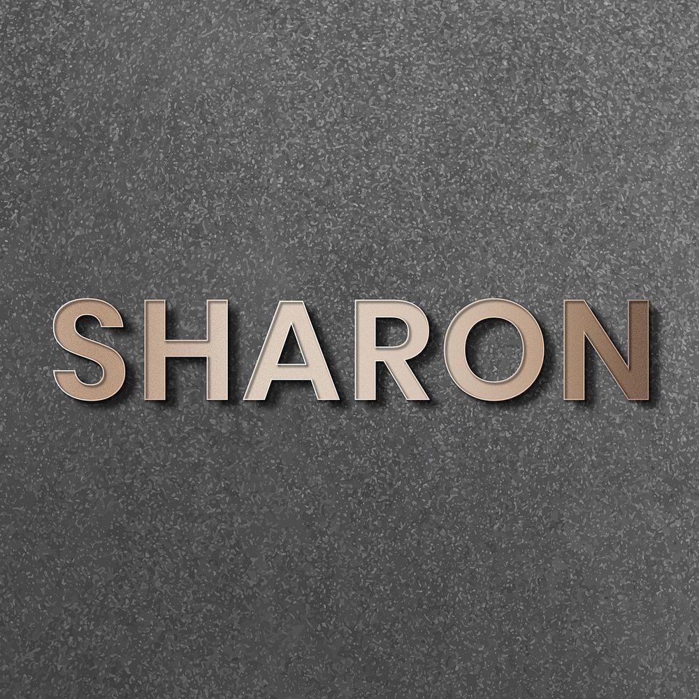 Sharon typography in gold design element vector