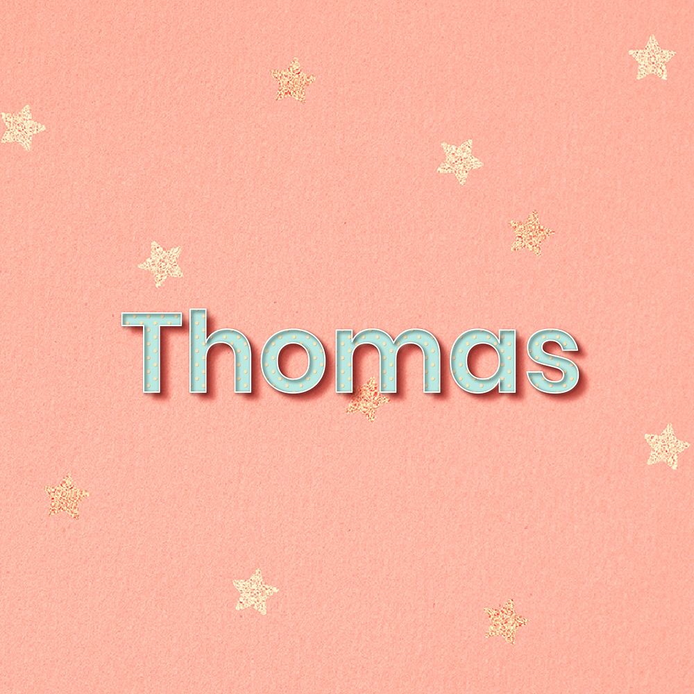 Thomas word art pastel typography