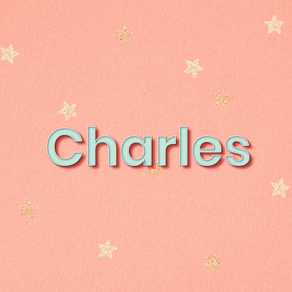 Charles male name typography vector