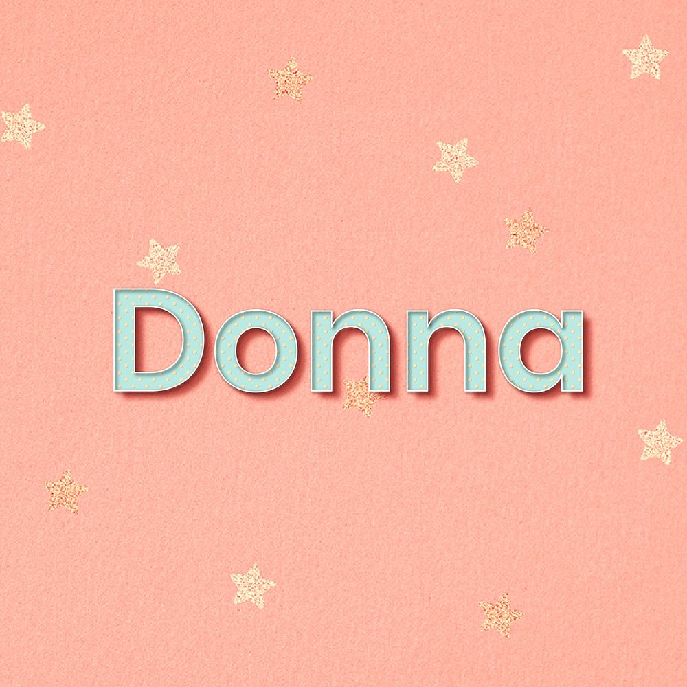 Donna word art pastel typography vector