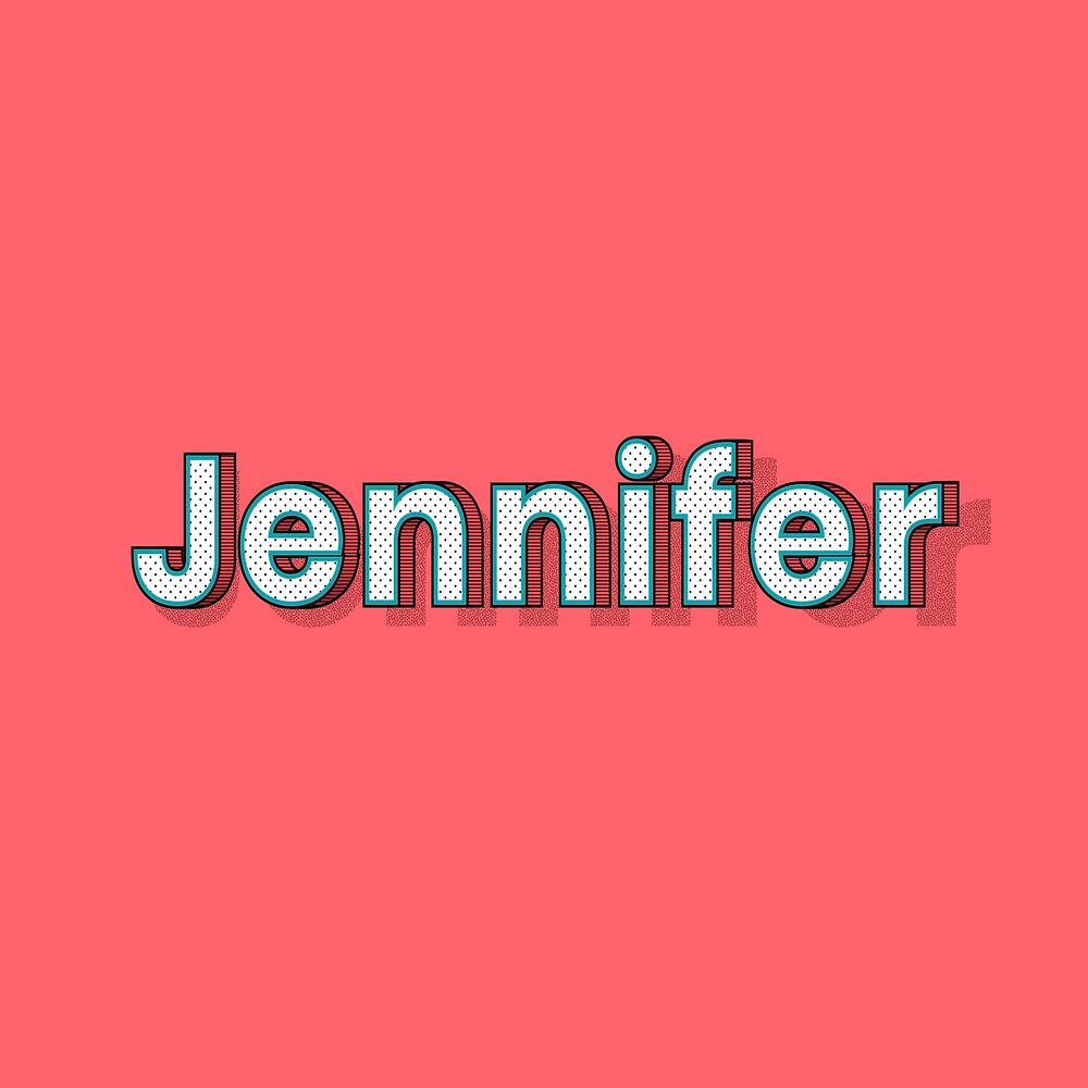 Jennifer name halftone vector word typography