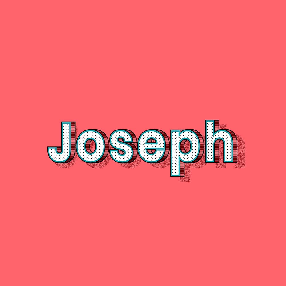Joseph name halftone vector word typography