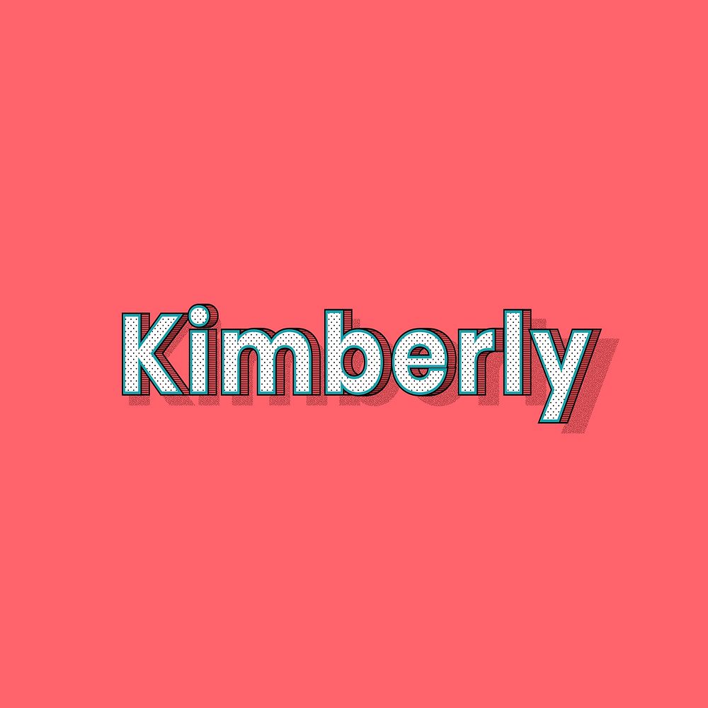 Kimberly name halftone vector word typography