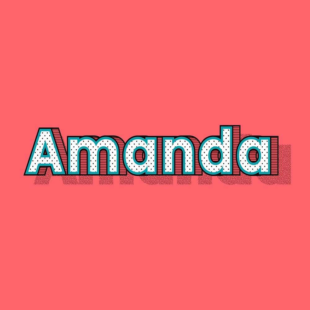 Amanda name halftone vector word typography
