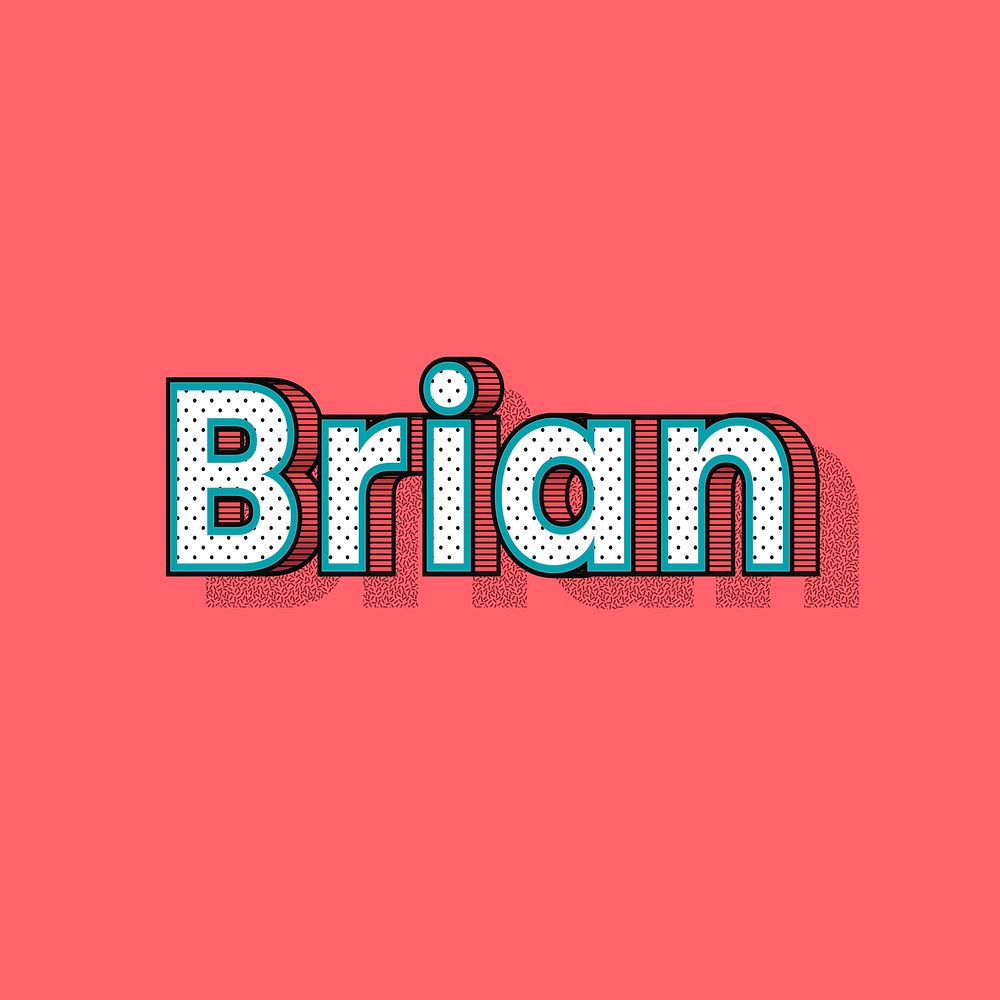 Brian name halftone vector word typography