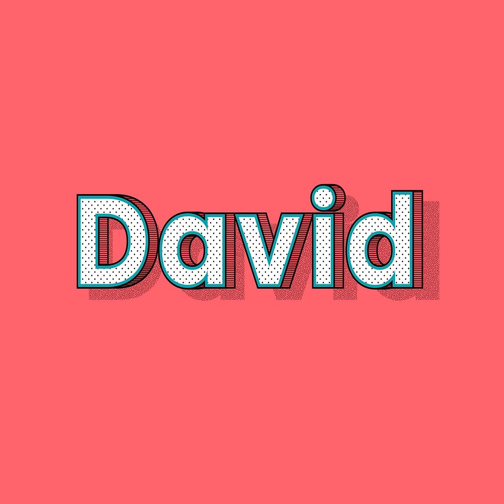 David name halftone vector word typography